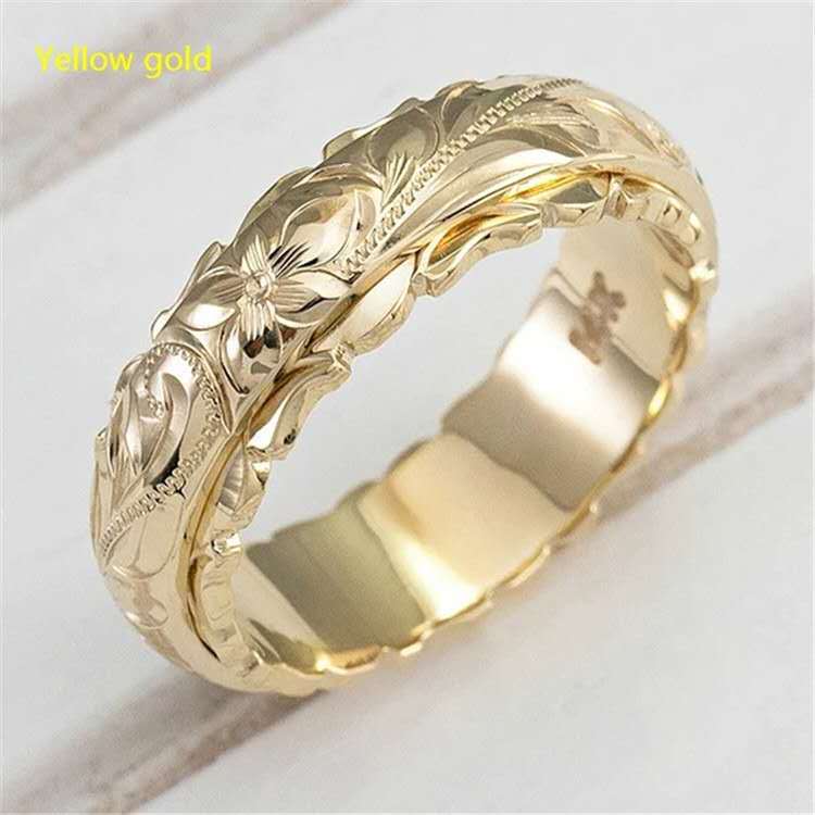 Wholesale Carved Rose Flower Metal Rings